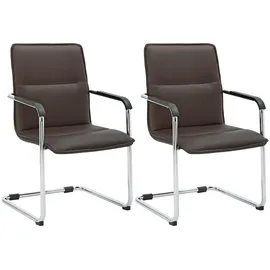 CLP Freischwinger Seattle Kunstleder braun 2er Set