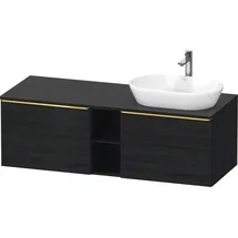 Duravit D-Neo Konsolenwaschtischunterbau wandhängend Eiche Schwarz Matt 1400x550x459 mm - DE4950R341 DE4950R34160000
