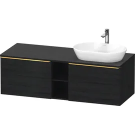 Duravit D-Neo Konsolenwaschtischunterbau wandhängend Eiche Schwarz Matt 1400x550x459 mm - DE4950R341 DE4950R34160000