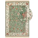 Teppich Boss Teppich Orientalischer Samt Teppich mit Fransen Oriental Flowers Grün, rechteckig grün 195 cm x 300 cm