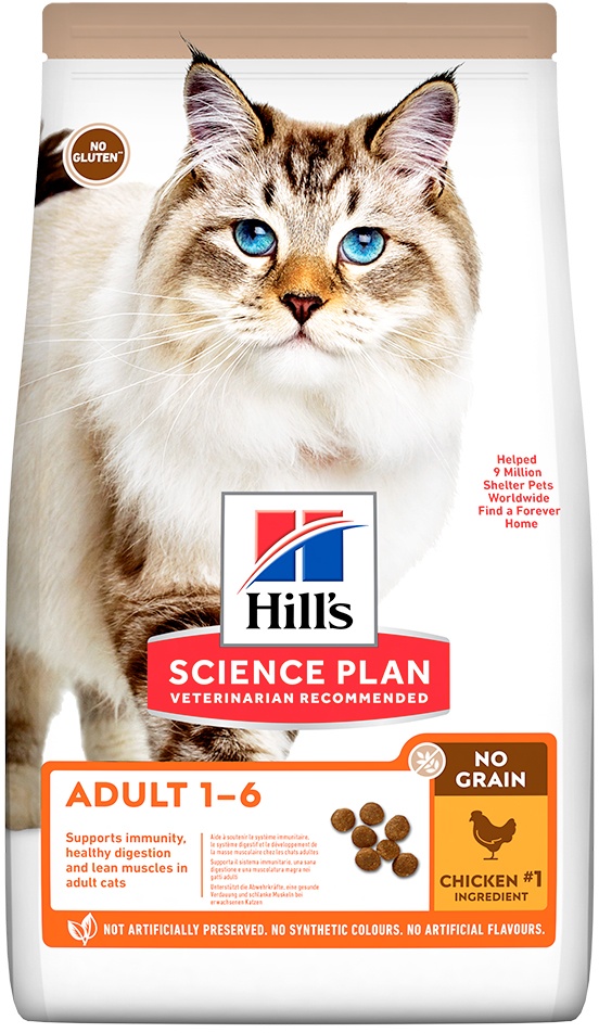 1,5 kg Hill's Science Plan Adult 1-6 No Grain mit Huhn Katzentrockenfutter