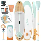 JUMMICO SUP Board Set Aufblasbar, Stand Up Paddling Board mit 2-in-1-Sup Paddel und Sitz. Geeignet zum Sitzen, Liegen. Standup Paddle Boards mit Kamerahalterung und Zubehörset, für Bequeme Nutzung.