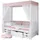 TICAA Himmelbett Lino 90 x 200 cm Kiefer weiß inkl. Funktionsschubkasten stern-rosa