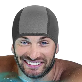 Badekappen für Herren - Neopren-Neoprenanzug-Tauchhaube 2,5 mm,Strapazierfähige Winter-Kälteschutz-Neoprenanzüge-Schwimmhaube, professionelle dehnbare Bademütze für Erwachsene für Wassersport Luckxing