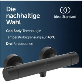 Ideal Standard Ceratherm Alu+ Brausethermostat Aufputz Silk Black DN 15