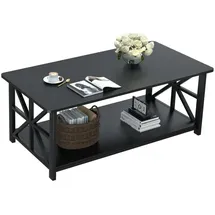 luxuskollektion Couchtisch Schwarz Holz 100 x 0 x 0 cm
