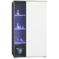 Vladon Vitrine, Weiß, Holzwerkstoff, 71.5x134x35 cm, Wohnzimmer, Wohnwände, Vitrinenschränke