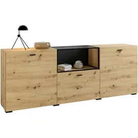 byLIVING Sideboard FRAME Eiche - holzfarben , Maße cm B: 200, H 75,5, T 37,5