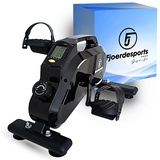 Fjoerdesports Heimtrainer Mini-Heimtrainer, Arm- und Beintrainer, Bewegungstrainer (Seniorentrainer, Trainieren im Home Office, besonders leise, verstellbarer Widerstand, Fitness, Workout, rutschfeste Standfüße, 100 kg max. Benutzergewicht, Pedaltrainer, Bewegungstrainer, Bewegungstherapie, Home Office), LCD-Display, Fitnesstraining, Training am Schreibtisch schwarz