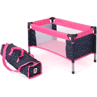 Bayer Chic 2000 652-84 Reisebett für Baby-Puppen, Konfetti pink, Large
