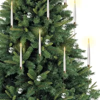 MozkeTo19 Weihnachtsbaumkerze, Weihnachtsdekoration, feuerlose Kerze mit Fernbedienung, blinkende LED-Kerze mit transparenten Kristallkugeln, warme gefälschte Kerze Weihnachtshochzeitsdekoration 12PC