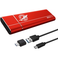 Dogfish Tragbare Externe SSD 512GB Ngff 2242/2260/2280 Rot Aluminium USB 3.1 Typ C Ultraleichte Externe SSD Tragbares Mini-Solid-State-Laufwerk für Mac Windows Android Linux