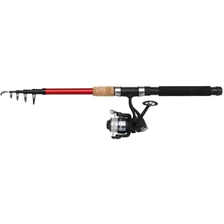 DAM Fishing Spinnrute FIGHTER PRO Combo Tele Spin 180cm - 270cm Rute + Rolle + Schnur, (Spar-Set), Set von DAM besteht aus einer Teleskop-Spinnrute mit bespulter Rolle 1,8 m