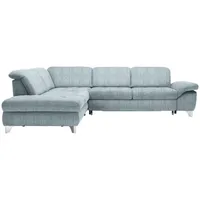 Beldomo Style Ecksofa, Türkis, Textil, Ottomane links, L-Form, 319x260 cm, Goldenes M, Bettkasten erhältlich, Bettfunktion Hocker Rücken echt, Wohnzimmer, Sofas & Couches, Wohnlandschaften, Ecksofas