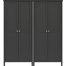 VCM ebuy24 Kleiderschrank 4 Türen kaffeefarben.