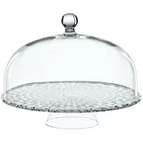 Nachtmann Tortenplatte mit Haube Ø 32 cm, Bossa Nova, 99528, Kuchenplatte aus Kristallglas, Servierplatte für Kuchen und Torten