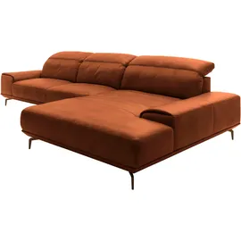 Musterring Wohnlandschaft MUSTERRING "MR 2490", braun (cognac, b), B:342cm T:207cm, Sofas, Wohnlandschaft, Bronze-Fuß, Sitzhöhe 48cm, wahlweise mit Funktionen, Maße 342 x 207 cm