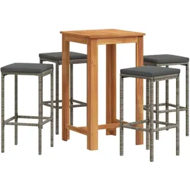 vidaXL Gartenbar-Set 5-tlg. Grau