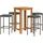 vidaXL Gartenbar-Set 5-tlg. Grau