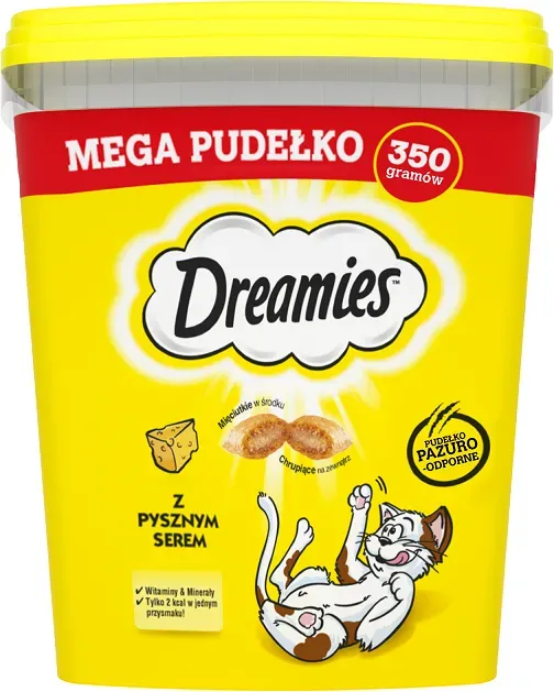 DREAMIES Mega Box 350 g - Ergänzungsfuttermittel für ausgewachsene Katzen, mit leckerem Käse (Rabatt für Stammkunden 3%)