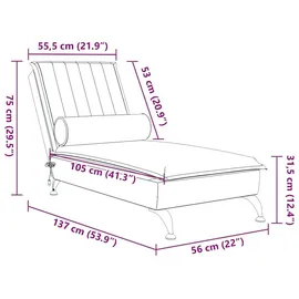 vidaXL Massage-Chaiselongue mit Nackenrolle rosa