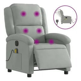 vidaXL Massagesessel Elektrisch Hellgrau Samt