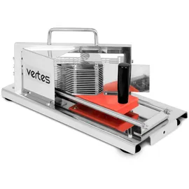 Vertes Tomatenschneider Gastro aus Edelstahl für 4,5mm Scheiben, Professioneller Scheibenschneider, Mozzarellaschneider für die Gastronomie, Gemüseschneider, Obstschneider, 13 Messer