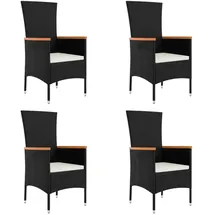 vidaXL Gartenstuhl 60 x 60 x 108 cm schwarz 4 St.