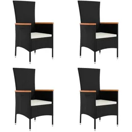 vidaXL Gartenstuhl 60 x 60 x 108 cm schwarz 4 St.