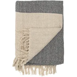 Bloomingville - Decke mit Fransen, 160 x 130 cm, beige