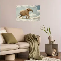 Queence Wandsticker Tanz auf dem Seil (1 St), Selbstklebend, kinderleichte Anbringung blau|braun 90 cm x 60 cm x 0,1 cm