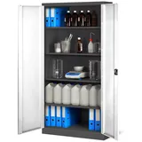 Jan Nowak Aktenschrank Metall Büroschrank abschließbar 90 cm JAN H 4 Böden Stahl (Kaltwalzstahl 0,6 mm Wandmontage möglich PZH-zertifiziert) Ordnerschrank 50 Ordner Schloss 2 Schlüssel robust 14 Farben bunt