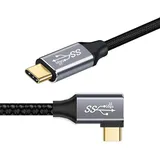 CAKOBLE Rechtwinkliges USB C kabel, 10Gbps PD Schnellladung USB C auf USB C Kabel 3.1 Gen 2 usb c winkelstecker 90, 100W 20V/5A 4K@60Hz Videoausgabe USB C Adapter, 3m