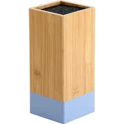 Messerblock KESPER "Messerhalter mit Kunststoffborsten zum variablen Platzieren der Messer", blau (natur, blau), B:10cm H:23cm, Messerblöcke, Messerblock, aus FSC-zertifiziertem Bambus, Höhe ca. 23 cm