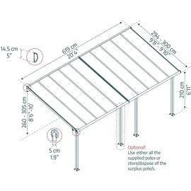 CANOPIA Terrassenüberdachung Olympia 6,1 x 3 m grau
