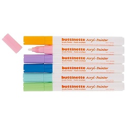 buttinette Acryl-Painter "Pastell", Stärke: 2 mm, 6 Stifte