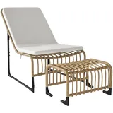 Outsunny Rattan Relaxsessel 93 x 93 x 80 cm weiß 1 St.