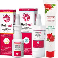 Pollival Heuschnupfen Sparset - Nasenspray 1mg/ml, 10 ml & Augentropfen 0,5mg/ml, 10 ml Inkl. GRATIS Hand- und Nagelbalsam
