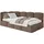Selsey Jugendbett Braun Kunststoff, 1-Sitzer, 120x200 Kopfteil Links, Matratze & Bettkasten, Samt
