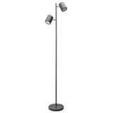 Lindby Emelja LED-Stehleuchte Standleuchte Stehlampe Leselampe GU10 2-flg grau