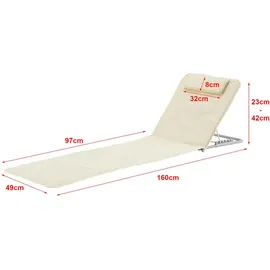 [en.casa] Strandmatte Cellorigo 160 x 49 x 42 cm Beige