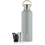 Blumtal Thermosflasche 500ml - doppelwandige Trinkflasche Edelstahl 500ml - Isolierflasche 500ml BPA frei - Edelstahl Trinkflasche - Teeflasche - Trinkflasche Thermo - Sportflasche - Ultimate Grey