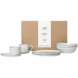 Broste Copenhagen Frühstücksset 8-teilig Weiß/Schwarz
