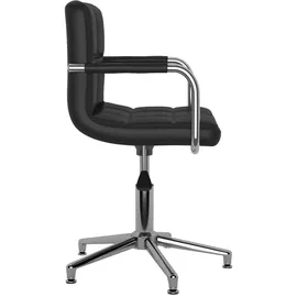 vidaXL Esszimmerstuhl Drehbar Schwarz Kunstleder