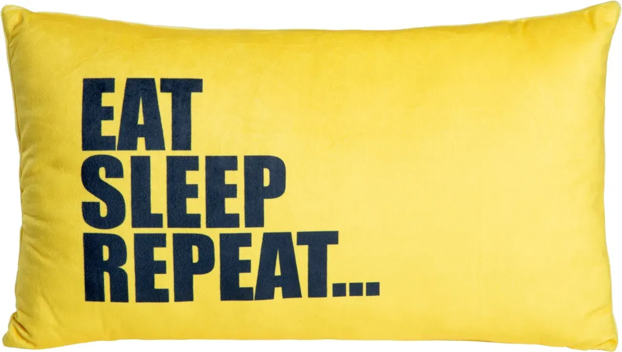 Stuco Sprüche Dekokissen EAT SLEEP REPEAT - L/B/H ca. 50.00x30.00x10.00