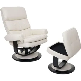 Mendler Relaxsessel HWC-C16, Fernsehsessel TV-Sessel Hocker mit Staufach, MVG-zertifiziert ~ Kunstleder creme