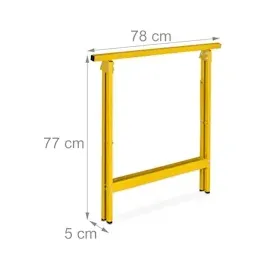 Relaxdays Arbeitsbock 2er Set, klappbar, 100 kg, HBT: 74 x 78 x 40 cm, Allzweckbock Werkstatt, Tapezieren, Malern, gelb