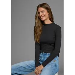 AJC Langarmshirt, langärmelig, Basic-Stil, Stehkragen, ideal für Büro und Freizeit AJC schwarz 46