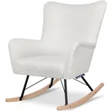 KONSIMO® Schaukelsessel ADDUCTI Stillsessel, breiter Sitz,ein Schaukelstuhl für jeden Stil,Hergestellt in EU weiß