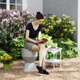 Outsunny Gartenhocker hellgrau Keramik B/H/L: ca. 33x45,5x33 cm - Hellgrau
